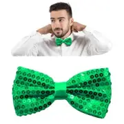 Sequin Bow Ties for Men/Big Boys Pre-tied Adjustable Shiny Bow Tie Green