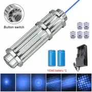 5mW Blue Laser Pointer Adjustable Visible Beam Dot Light 450nm & 5 Caps