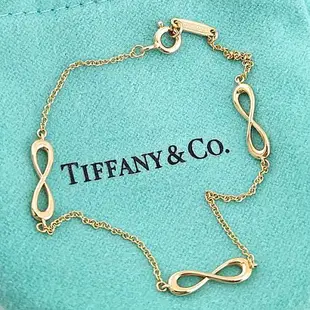 TIFFANY 18K玫瑰金-三個Infinity無限符號墜飾手鍊