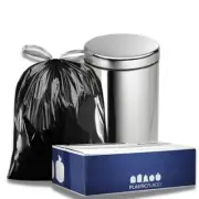 Plasticplace 13 Gallon Drawstring Trash Bags - Black, Case of 200 Garbage Bags