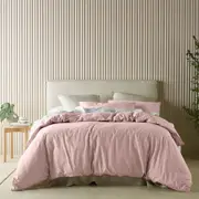 Bianca Acacia Blush Vintage Washed Cotton Quilt Cover Set (Single, Double, Queen, King, Super King)