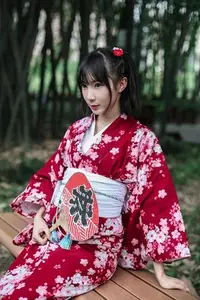 在飛比找Yahoo!奇摩拍賣優惠-日本和服櫻花和服全套和服浴衣腰封9件 純棉正規和服正裝女