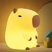 OkiyiD Capybara Gifts for Girl, Kids Night Light, Water Hog Lamp Gifts Bedside Lamp for Nursery, ABS+SIL, Touch Control, Portable and Rechargeable Dimmable, Birthday Gifts for Boys Girls (Capybara)
