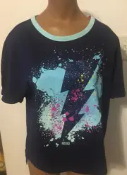 NWT -Justice Girls Boxy Split Hem T-Shirt, XL Plus16P/18P High Low Hem FREE SHIP