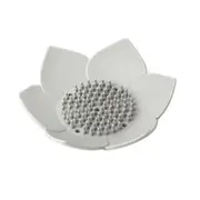 3Pcs Lotus Shape Soap Dishes Box Storage Plate Drain Holder Silicone Bathroom Shower White Black Pink Blue Bathroom Accessories