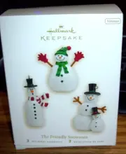 2008 Hallmark Keepsake THE FRIENDLY SNOWMEN Set of 3 Miniature Ornaments