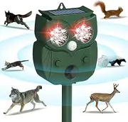 Animal Repellent, Raccoon Repellent Ultrasonic, Waterproof Motion Detection LED Flash Light, Solar Animal Repellent Ultrasonic Outdoor