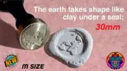 30mm Flat Earth Clay Wax Stamp Seal Vintage Laser Cutter Geometrical World Map X