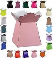 Glossy Vibrant Bouquet, Flower Box/Vase - Transportation Display, Presentation Boxes (2, Pink)