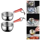 Mini Soup Pot Small Saucepan Porridge Cooking Pot with Long Handle Milk Warmer