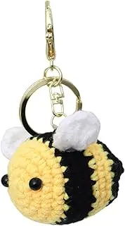 [Generic] Bee Charm Keyring | Bee Keychain Crochet Keyring,Keyholder Funny Ornament, Car Key Ring Knitting Bee Cute Keychain, Keychain Accessories