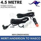 12V 10A Cable Cord Lead 50 Amp Anderson & Merit Plug to Waeco Plug 4.5m