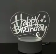 3D Happy Birthday Illusion Visual Night Light LED Table Lamp Decorative Gifts