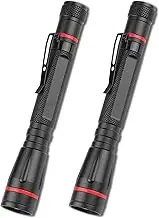 MVIOCS LED Pocket Pen Light Flashlight Small Mini Flashlights Handheld Pen Lights Penlight with Clip for Camping, Home, Outdoor, Inspection, Emergency Use (2 Pieces 5.1 Inches)