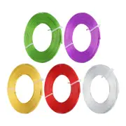 5Roll 16' Flat Aluminum Wire 20Gauge Bendable Anodized Aluminum Wire 5 Color