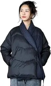 [JUSHZ] Mens Puffer Jacket Black Puffe Cropped Down Jacket Outerwear Clothing Women Ladies Softshell Outdoor Down Jackets Lightweight Women's Warm to Thicken Tie Winter Loose