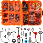 Fishing Accessories Kit with Hooks Sinker Weight Swivels Snap Fishing Set 257pcs