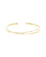 Meshmerise 0.05 ct. tw. Diamond 18K Gold Over Silver Bangle Bracelet