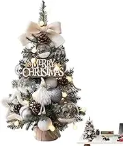 Table Top Christmas Tree - 18-inch Christmas Tables Trees | Small Christmas Tree | Portable Christmas Trees | Happy Christmas Decoration | Table Centerpieces | Lighted Christmas Tree Decor for Home