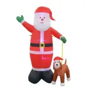 8 ft. Santa & Labrador Dog Inflatable for Christmas Decoration