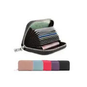 Women Zip Leather Wallet Card Holder Blocking Coin Purse Pouch Short Wallet Rfid