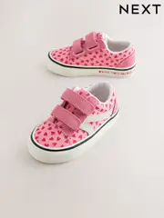 Pink Heart Standard Fit (F) Touch Fastening Trainers (AU1943) | $39 - $44
