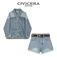 在飛比找ETMall東森購物網優惠-CIVICERA美式復古牛仔春秋褲子