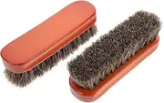 Beavorty 2pcs Shoe Brush Soft Horse Hair Cleaning Brushes for Sneakers Leather Slip Design for Polishing Shoes Boots Durable Cleaning Supplies for Home Car
