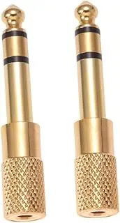 ETHZZLE 2pcs Audio Stereo Plug Male to Female Adapter Stereo Adapter Female to Female Cable Adapter Female Headphone Jack Plug Headphone Jack Converter Jack Adapter Stereo Jack Golden