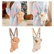 Plush Bear Backpack Cartoon Stylish Plush Bag Travel Backpack for Women Girls