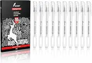 White Gel Pens, 10 Pack, 0.8mm Extra Fine Point Gel Ink Pen, Opaque White Archival Ink Pens for Black Paper Drawing, Sketching, Card Making