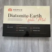 HOMZE Stone Bath Mat, Luxury Natural Diatomaceous 23.6 x 15.4 x 0.35, Grey