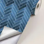 [Namly Design] Contact Paper - Blue Chevron Pattern / Peel and Stick