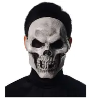 Skull Dead Grim Reaper Skeleton Horror Mens Costume Injection Mask