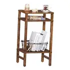 28in Tall Side Table 3-Tier Small Narrow End Table for Couch, 1 Pack Brown