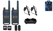 Motorola Solutions T802 Two Way Radios w/ 2 Speaker Mics Charging Tray Bluetooth