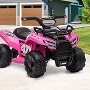 [MAZAM] Kids Ride on Car 6V25W Ride on ATV with USB Socket, Music, Horn and Volume Funtion Suitable for 3-6 Years 20kg Capacity Suitable for 3-6 Years Pink