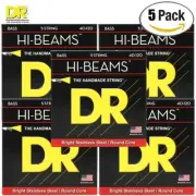5-PACK DR LR5-40 Hi-Beam 5-String Stainless Steel Electric Bass Strings 40-120
