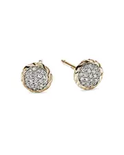 John Hardy Jh Essentials 14K Yellow Gold Diamond Pave Stud Earrings