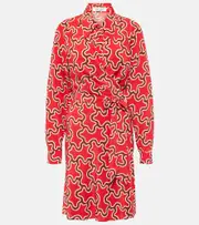 [Diane von Furstenberg] Diane von Furstenberg Sophie printed jersey minidress AU 16 red