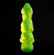 Uranium Vaseline Glass Figurine 3 Wise Monkeys Yellow Frosty Glass Art Deco