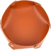 HOOTNEE Elegant Leather Dice Storage Tray Collapsible Storage Box Dice Plate Holder for Gaming
