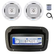 Dual Marine Radio, Spa Bezel,Adapter, Antenna,Wire, 2x 5.25" 400W White Speakers