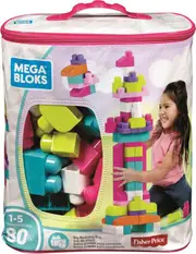 Mega Bloks 80pc Big Building Bag Pink