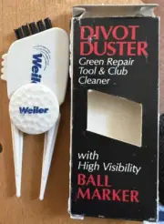 Divot Duster & Ball Marker. Green Repair Tool & Club Cleaner.