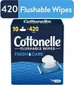 Cottonelle Fresh Care Flushable Wipes, 10 Flip-Top Packs 420 flushable wipes