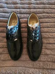 Men's Scottish Black Ghillie Brogues Kilt Leather Shoes With rubber sole