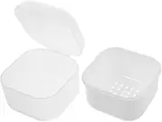 ADOCARN Reusable Nail Art Tool Cleaning Soaking Box with Strainer Tray Portable Holder for Manicure Tools Essential for Salon Use and Nail Care Routine