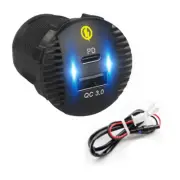 Type-C USB Car Charger Adapter Fast Charging Socket Waterproof For Mobile Phone (for: Mitsubishi)