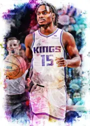 Davion Mitchell Sacramento Kings 7/10 Limited Fine Art Print Card By:Q